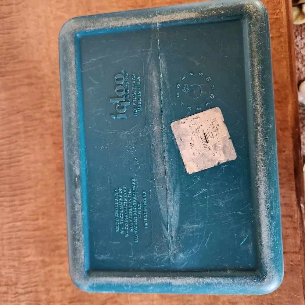 Igloo polar 6 holds six cans vintage '90s teal purple personal ice chest cooler